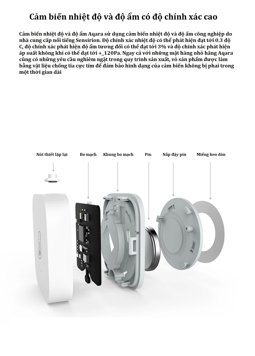 Cảm biến nhiệt độ và độ ẩm Xiaomi Aqara WSDCGQ11LM